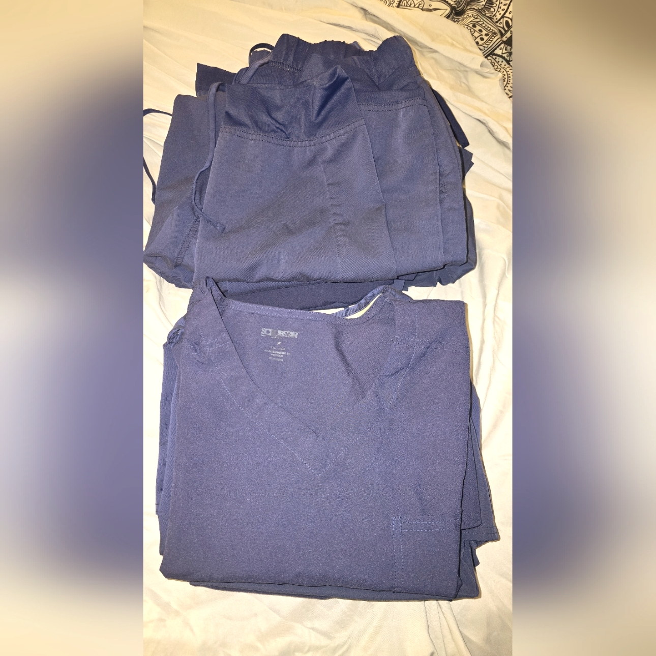 Lot Of 7 Navy Blue Scrub Sets Xl/2x